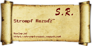 Strompf Rezső névjegykártya